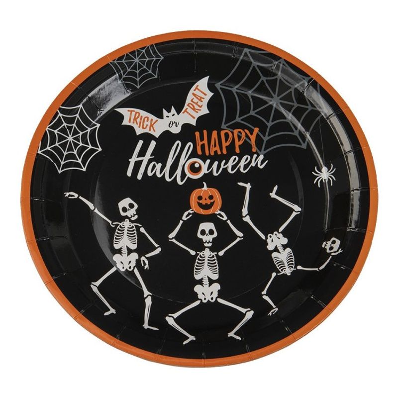 Papperstallrikar Halloween Skelett