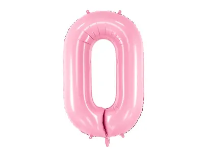 Sifferballong 0-9, pastellrosa 86cm