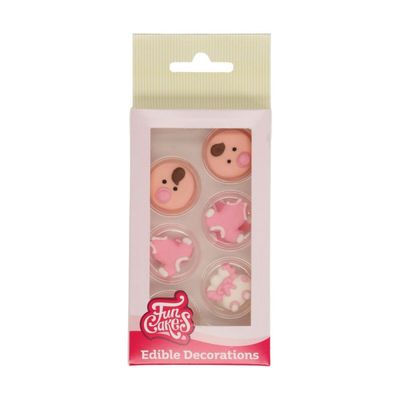 Sockerdekorationer Baby Rosa