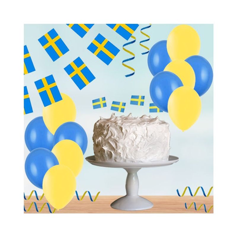 Dekorationskit svenska flaggan gul&blå