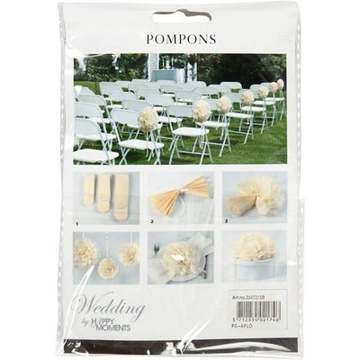 Pom pom 3-pack Krämvita