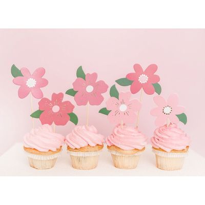 Cake Toppers Blommor 8-pack