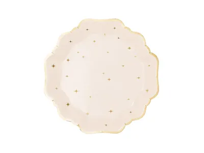 Papperstallrik beige med stjärnor