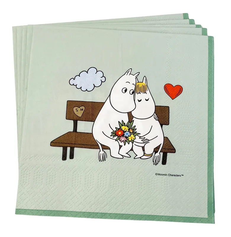 Servetter med Mumin, grön