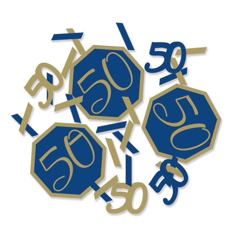 Konfetti 50 år Marinblå & Guld