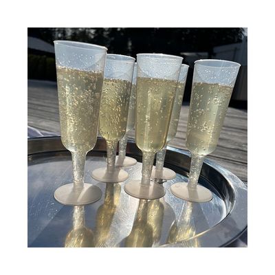 Återanvändbara champagneglas Plast 6-pack