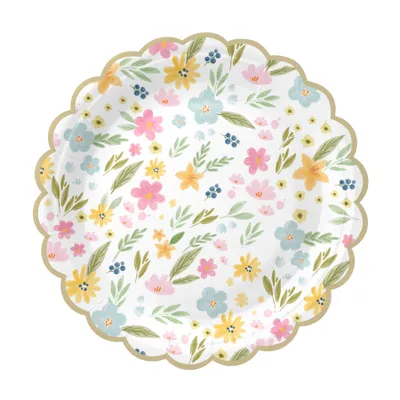 Papptallrik blommor, 6-pack