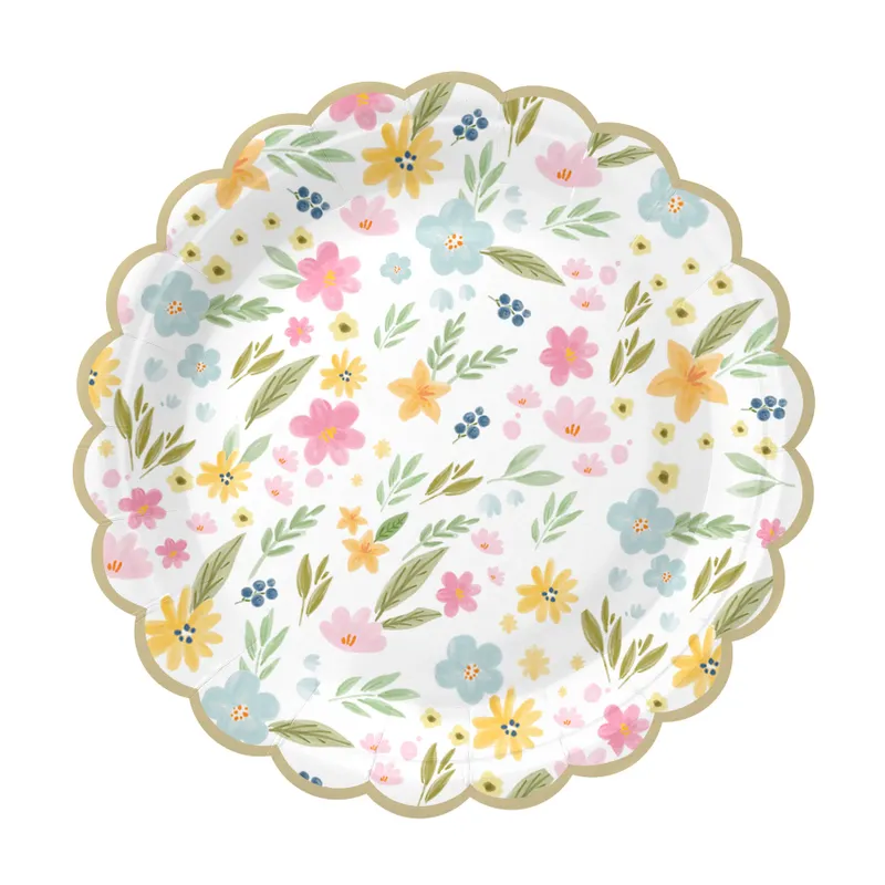 Papptallrik blommor, 6-pack