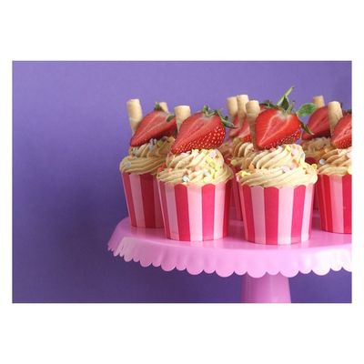 Muffinsformar, Snacksbägare Hot Pink Rand