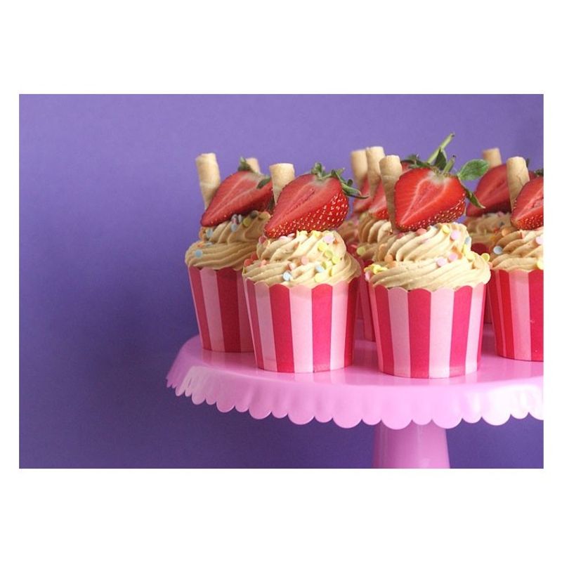 Muffinsformar, Snacksbägare Hot Pink Rand