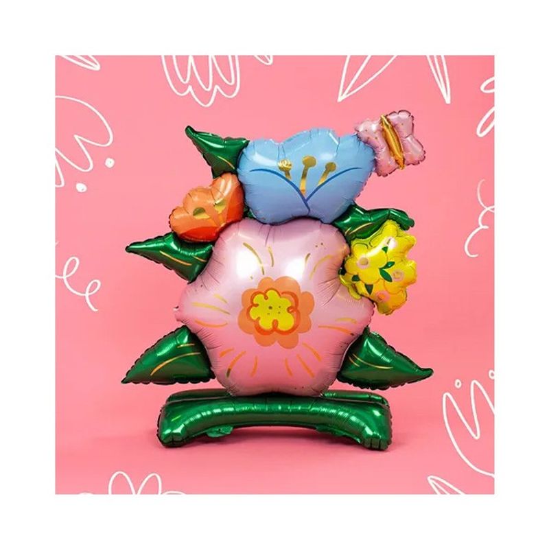 Stående Folieballong Blommor
