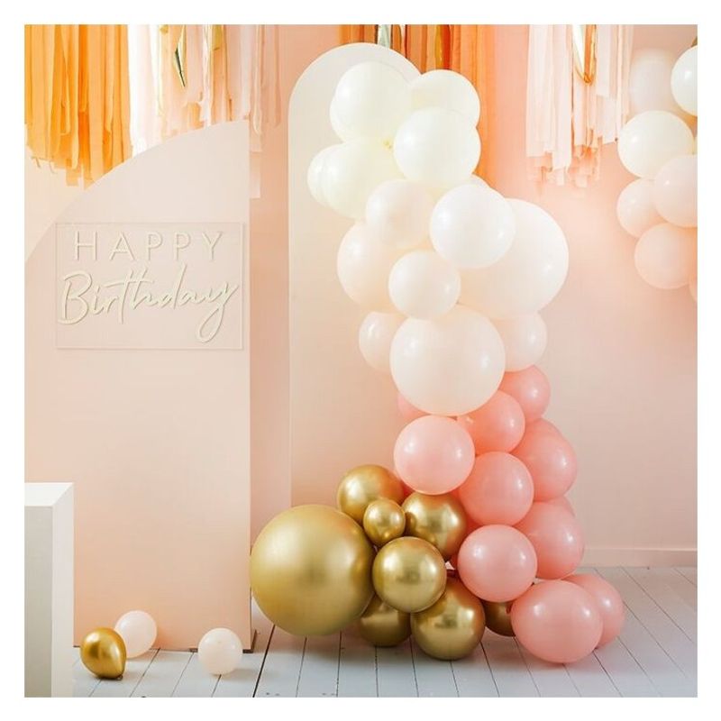 Ballongbåge Peach och Guld