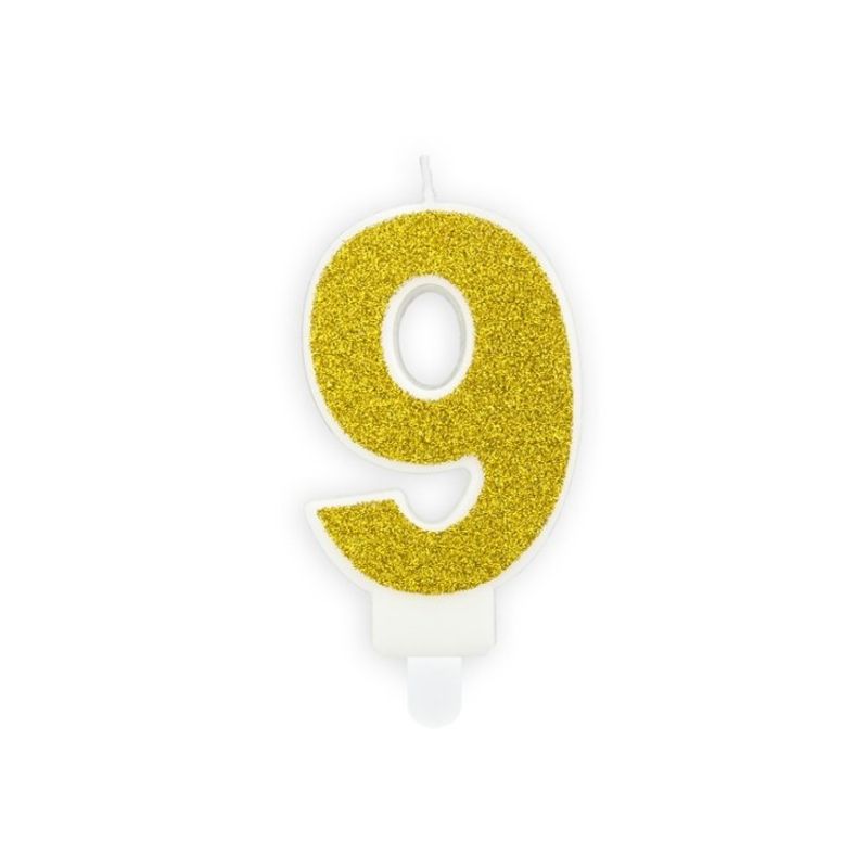 Tårtljus 9 Guld