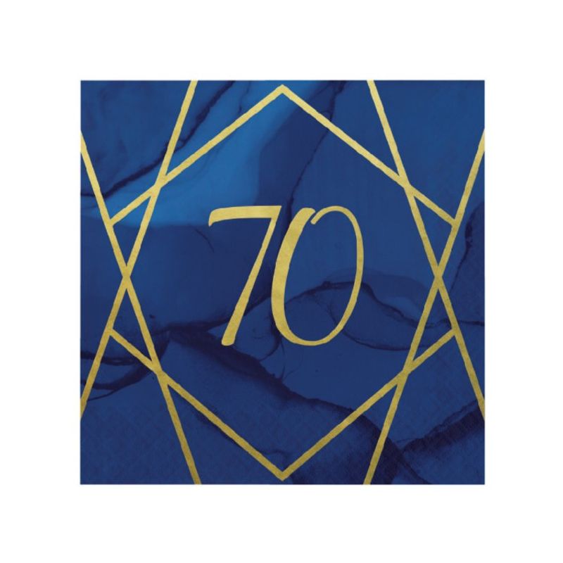 Servetter 70 år Marinblå & Guld