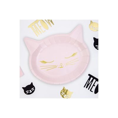 Papperstallrikar Rosa Katt
