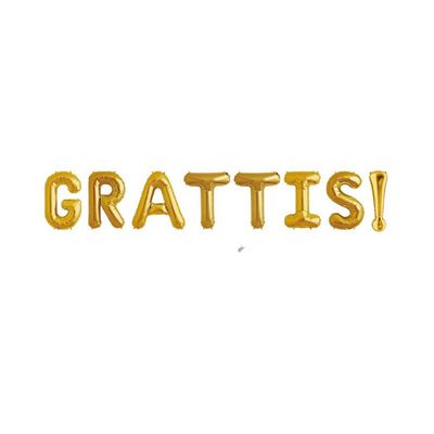 Ballonggirlang Grattis Guld