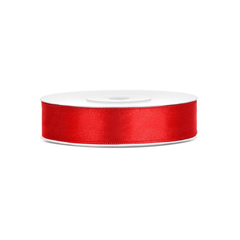 Sidenband, Satinband Rött 12 mm