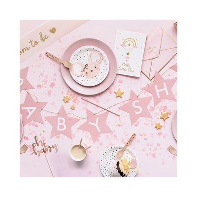 Girlang Babyshower Ljusrosa