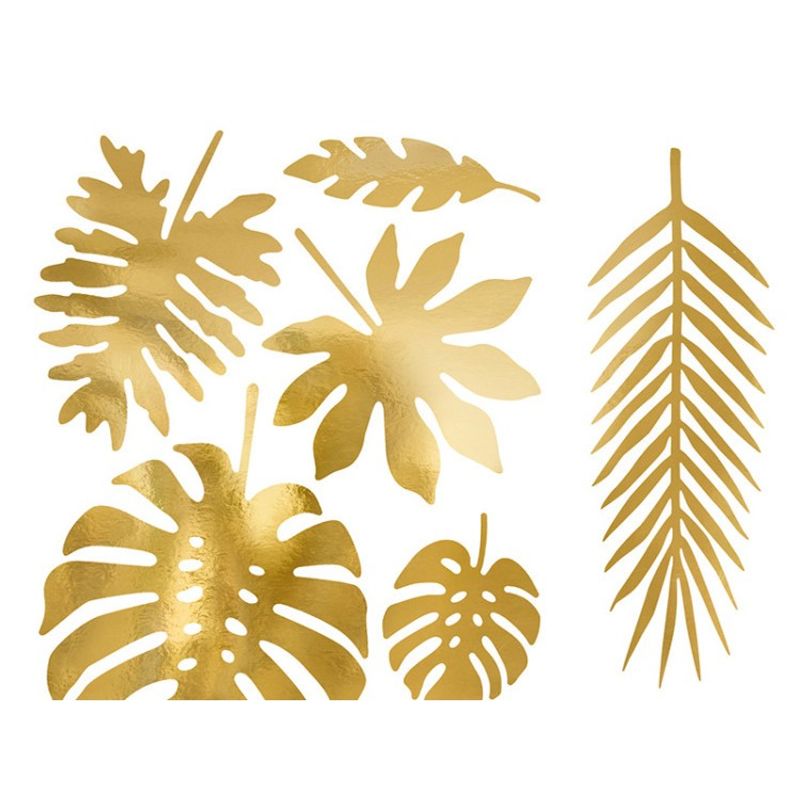 Pappersdekorationer Tropiska blad Guld