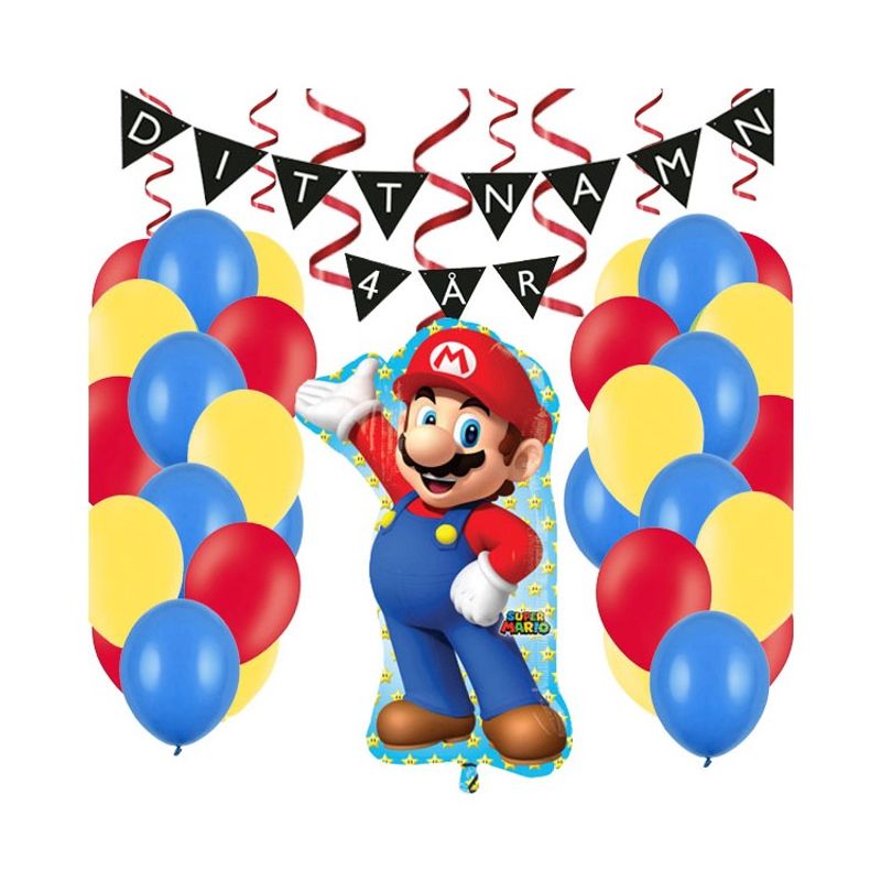 Personligt dekorationskit Super Mario kalas