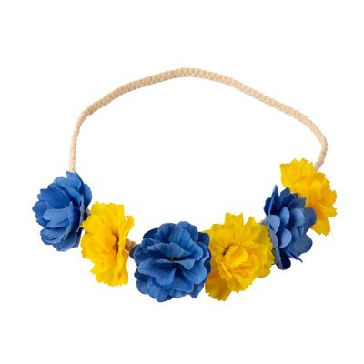Hårband Blågult Blommor