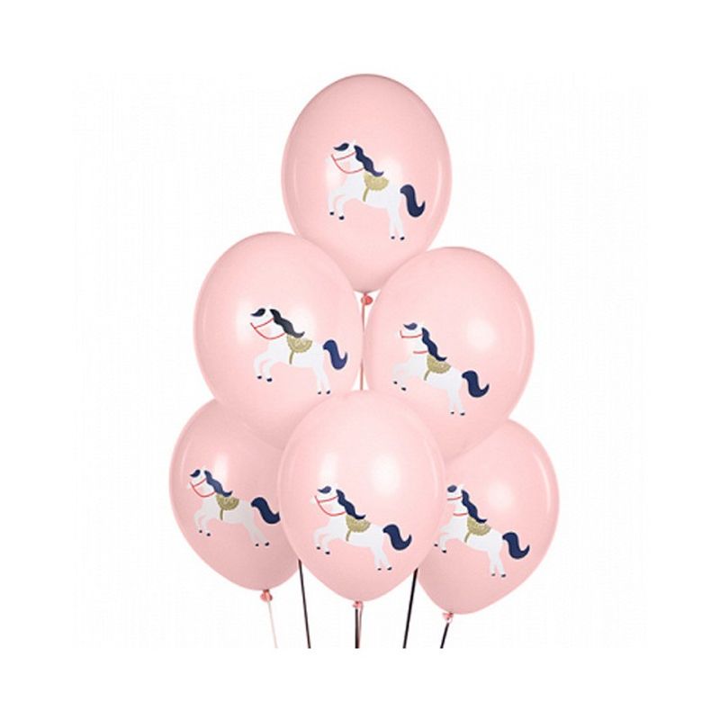 Rosa Ballonger med Häst
