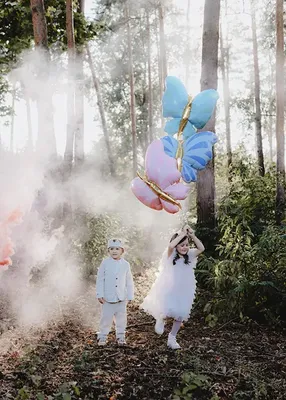 Folieballong fjäril, blå