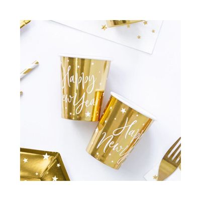 Pappersmuggar "Happy New Year" Guld