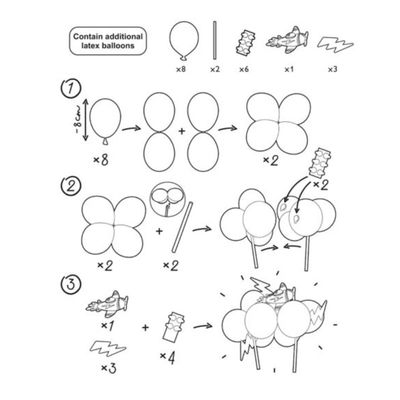 Cake Topper Flygplan Ballongset