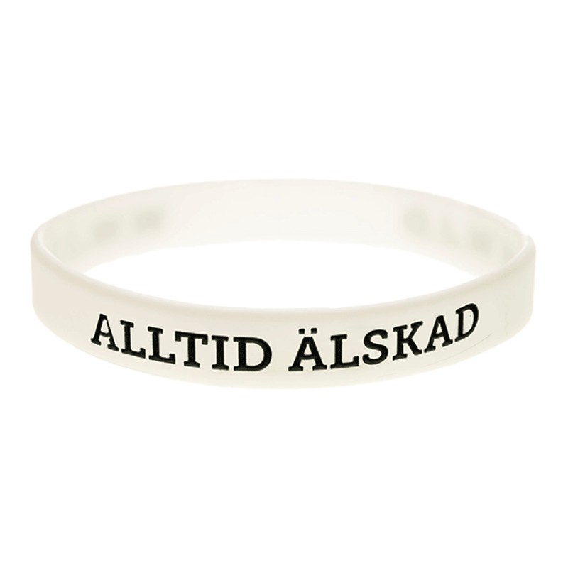 Armband silikon Alltid älskad vit