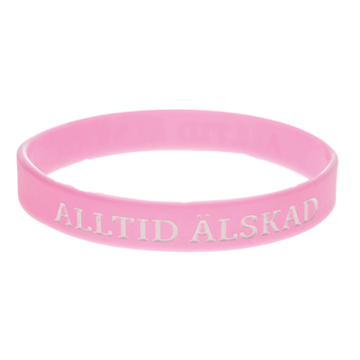 Armband silikon Alltid älskad rosa