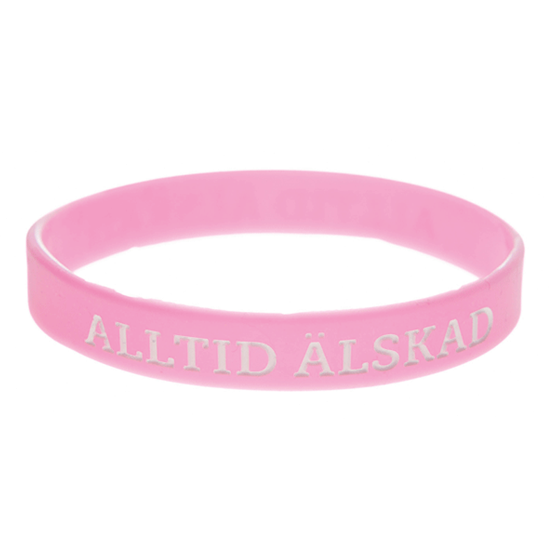 Armband silikon Alltid älskad rosa