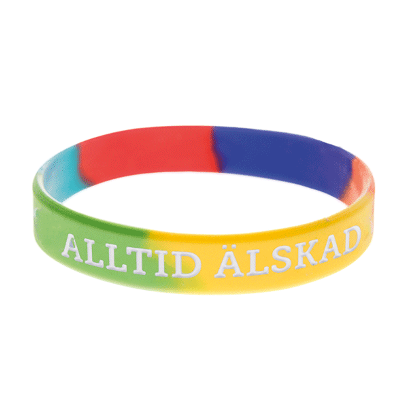 Armband silikon Alltid älskad regnbåge