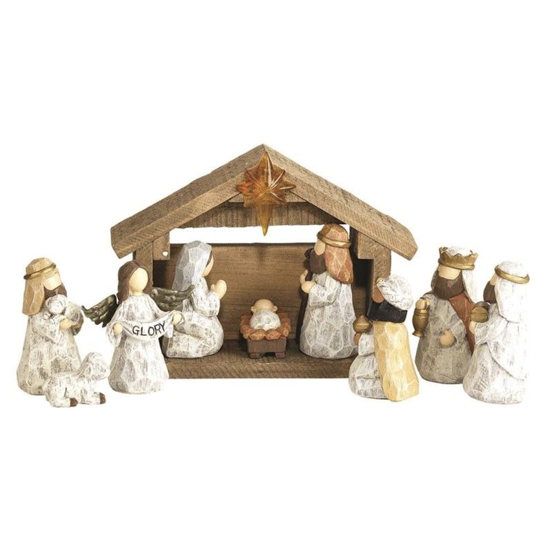 Julkrubba med stall - 7,5 cm