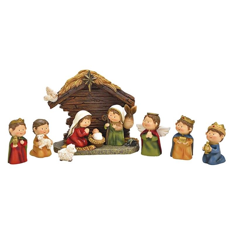 Julkrubba med stall - 4,5 cm