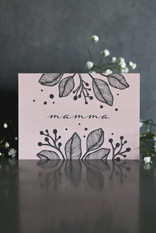 Kort med blommor: mamma