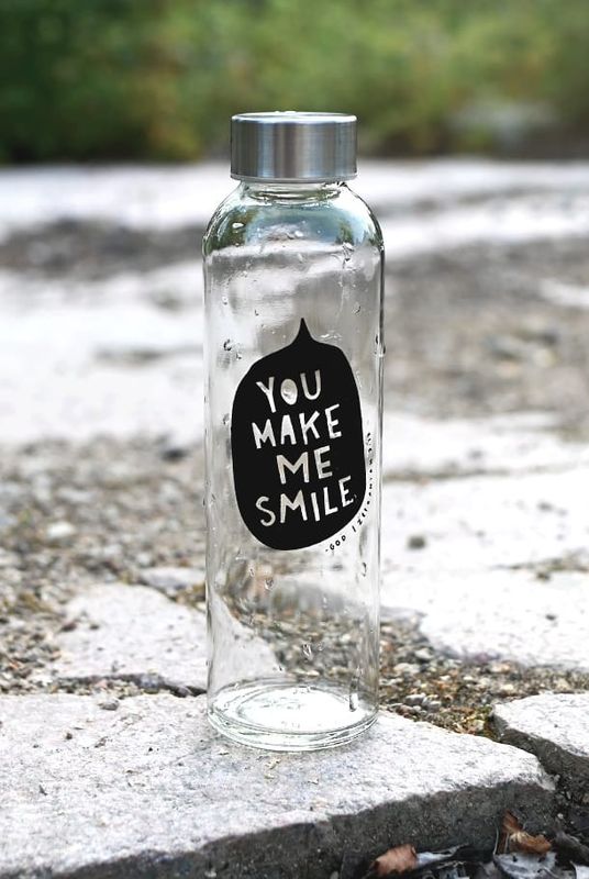 Glasflaska - You make me smile!
