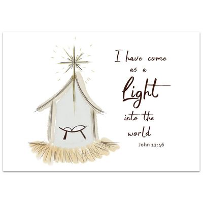 Julkort - I have come as a light
