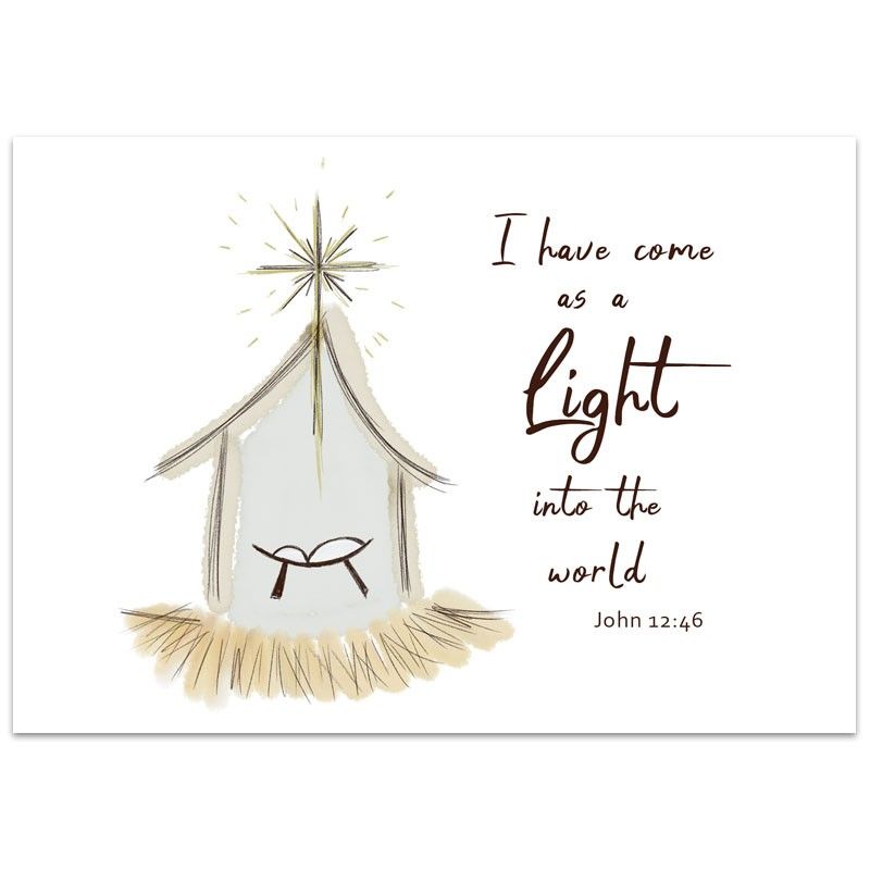 Julkort - I have come as a light