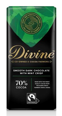 Divine, mörk choklad 70% mintkrisp
