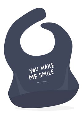 Mjuk haklapp i natthimmelsfärg: You make me smile