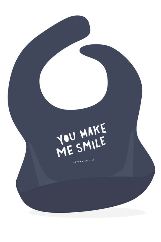 Mjuk haklapp i natthimmelsfärg: You make me smile