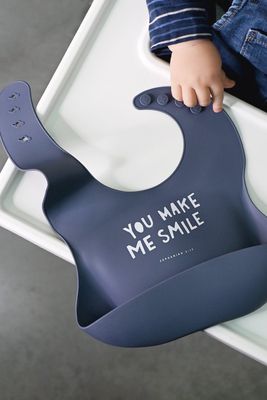 Mjuk haklapp i natthimmelsfärg: You make me smile