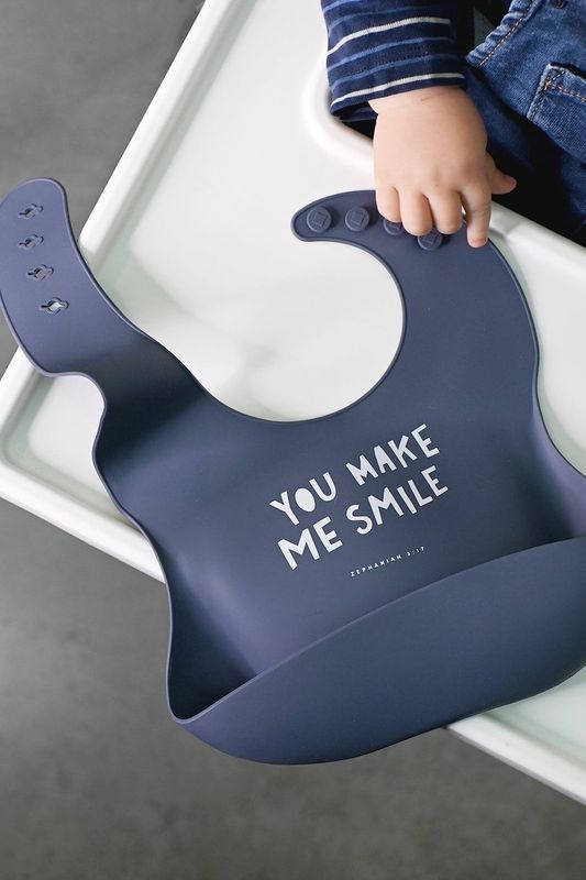 Mjuk haklapp i natthimmelsfärg: You make me smile