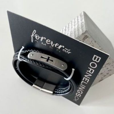 Armband - Läder, kors
