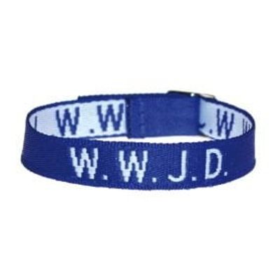 Tygarmband - WWJD - olika färger