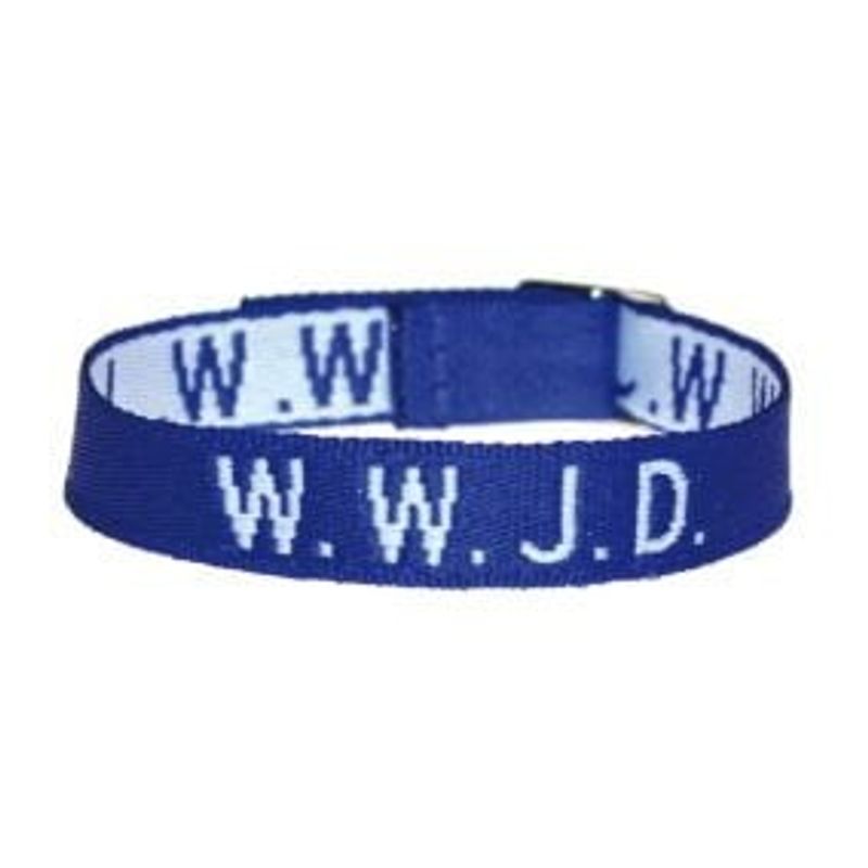 Tygarmband - WWJD - olika färger