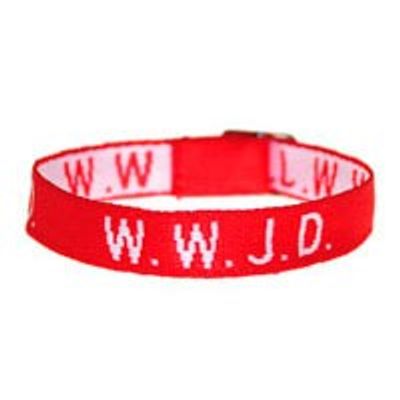 Tygarmband - WWJD - olika färger