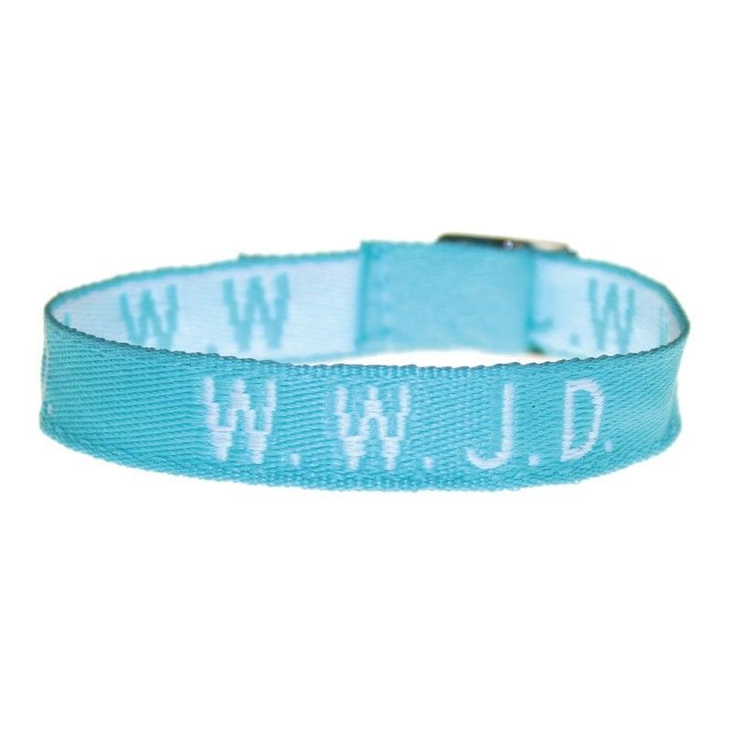 Tygarmband - WWJD - olika färger