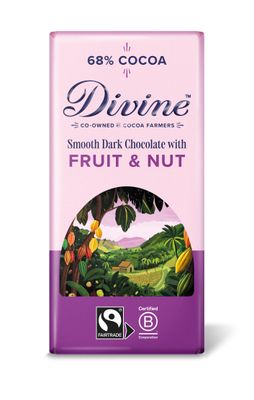 Divine, mörk choklad med frukt och nötter